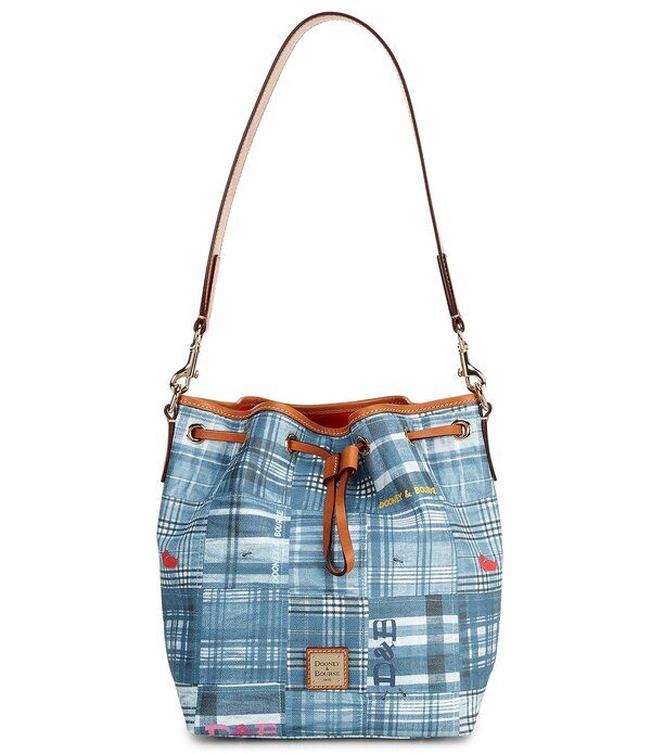 ドーネイアンドバーク レディース バッグ プリント デニム Dooney Bourke Denimadras Print Drawstring Bucket Bag Denimadras デニム