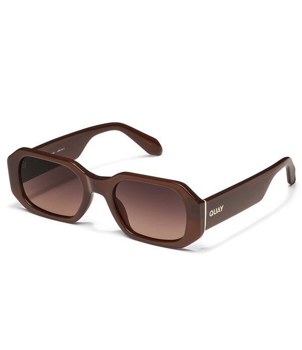 クエイ レディース アクセサリー サングラス・アイウェア QUAY Womens Hyped Up 38mm Geometric Sunglasses Dark BrownDark Fawn ブラウン