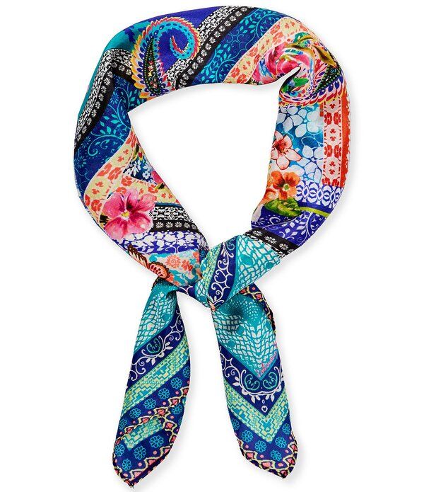 ジョニーワズ レディース アクセサリー マフラー・ストール・スカーフラワー柄 プリント シルク フラワー JOHNNY WAS Romana Floral Print Silk Square Scar