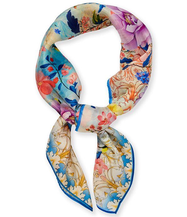 ジョニーワズ レディース アクセサリー マフラー・ストール・スカーフラワー柄 プリント シルク フラワー JOHNNY WAS Chemis Floral Print Silk Square Scar