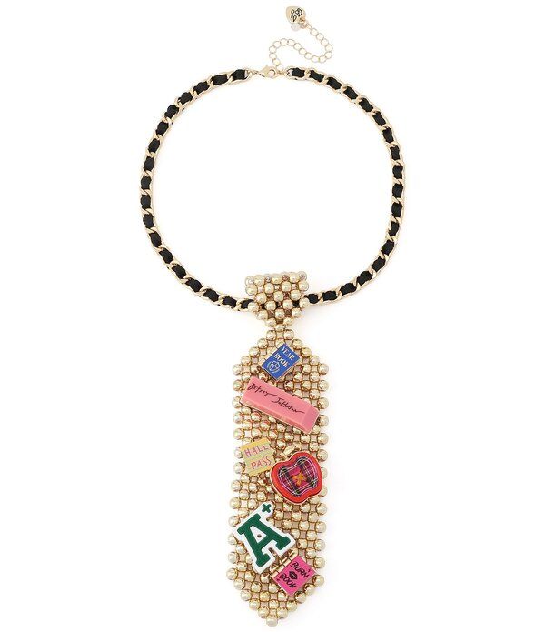 ベッツィジョンソン レディース アクセサリー ネックレス・チョーカー レース Betsey Johnson Best In Classchool Charm Tie Long Pendant Neck