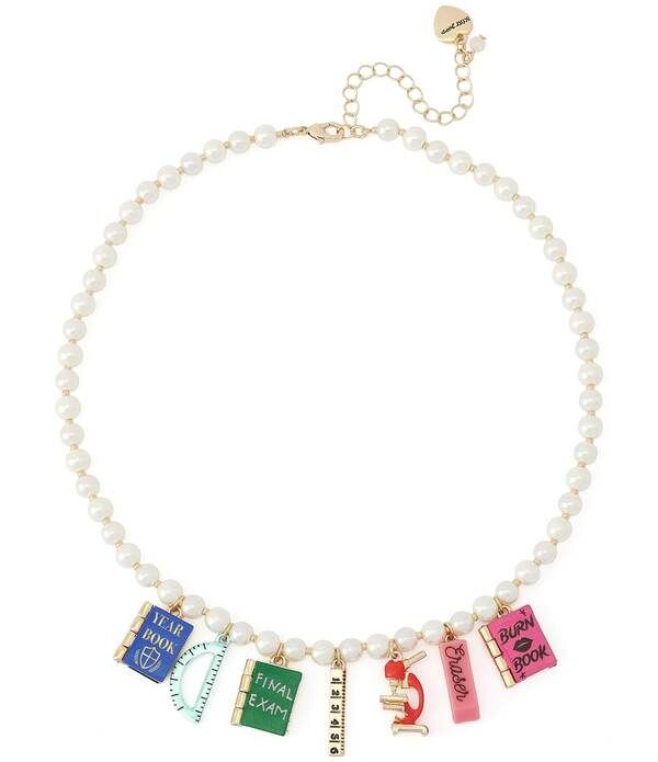 ベッツィジョンソン レディース アクセサリー ネックレス・チョーカー レース Betsey Johnson Best In Classchool Supplies Charm Pearl Collar