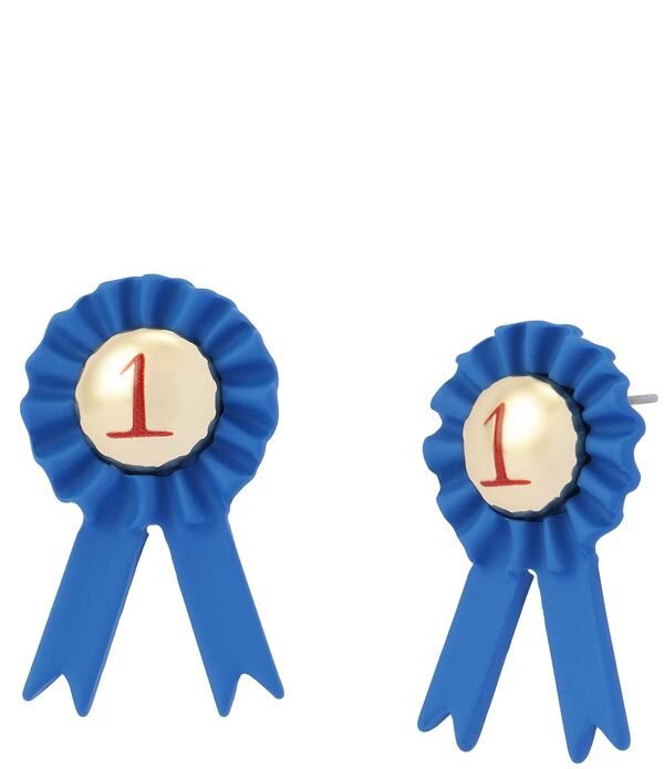 ベッツィジョンソン レディース アクセサリー ピアス・イヤリング Betsey Johnson Best In Class Blue Ribbon Stud Earrings Blue ブルー