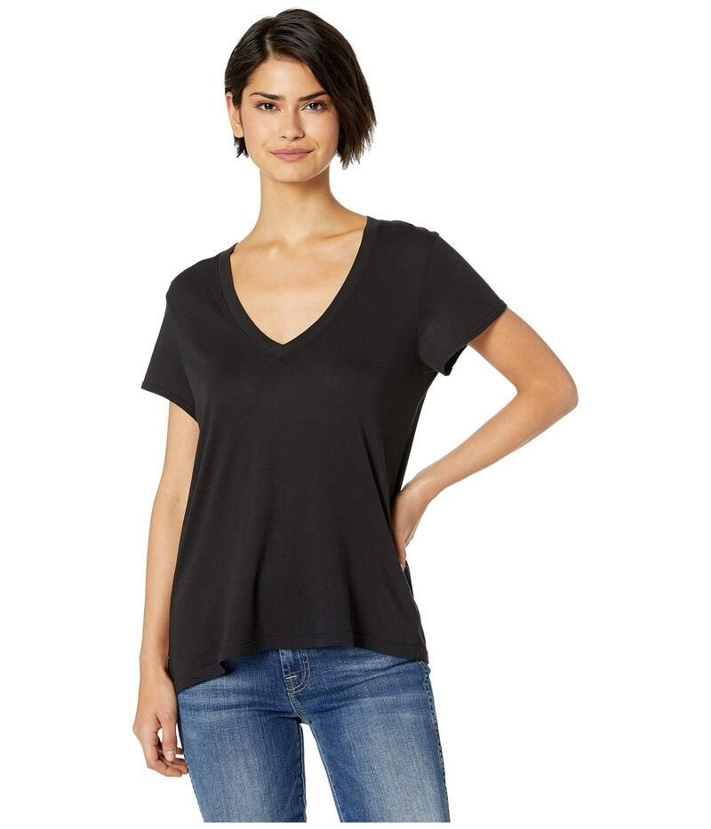 スプレンディット レディース トップス シャツ Vネック ジャージー Splendid Kate Short Sleeve Modal Jersey VNeck Tee Black ブラック