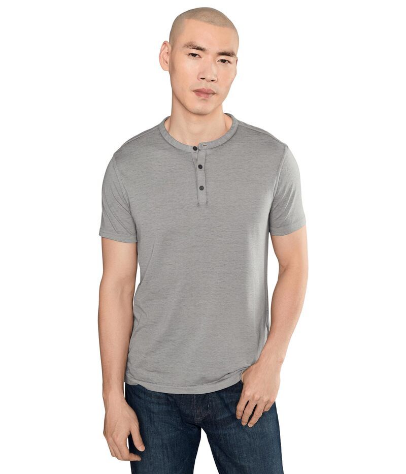 ジョンバルベイトス メンズ トップス シャツ John Varvatos Duke Henley K4463f26 Grey Sky グレー