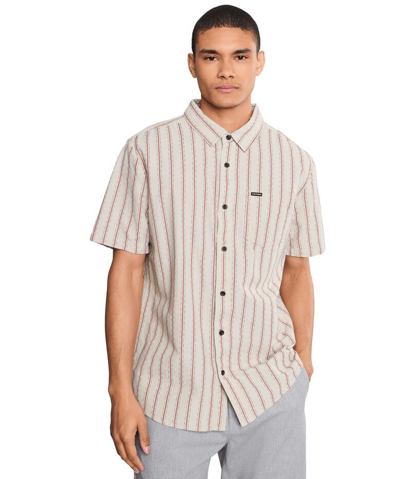 ボルコム メンズ トップス シャツ Volcom Sato Stripe Stone ストーン