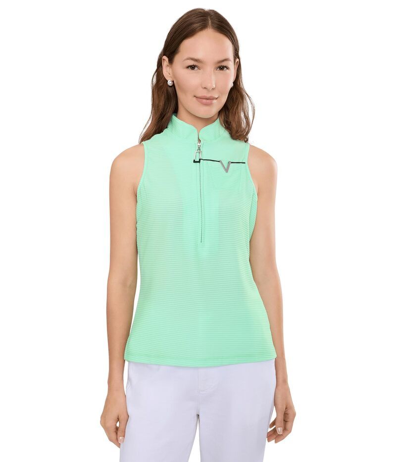 ジャイミーサドック レディース トップス シャツ ノースリーブ Jamie Sadock Ottoman Solid Sleeveless Top Green グリーン