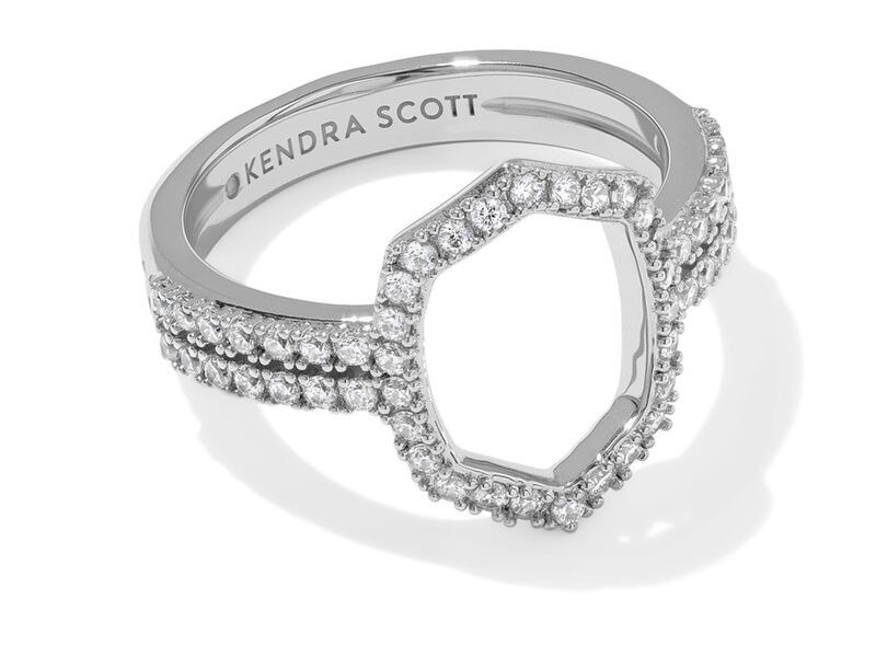 ケンドラスコット レディース アクセサリー リング Kendra Scott Daphne Pave Cocktail Ring Silver White CZ ホワイト