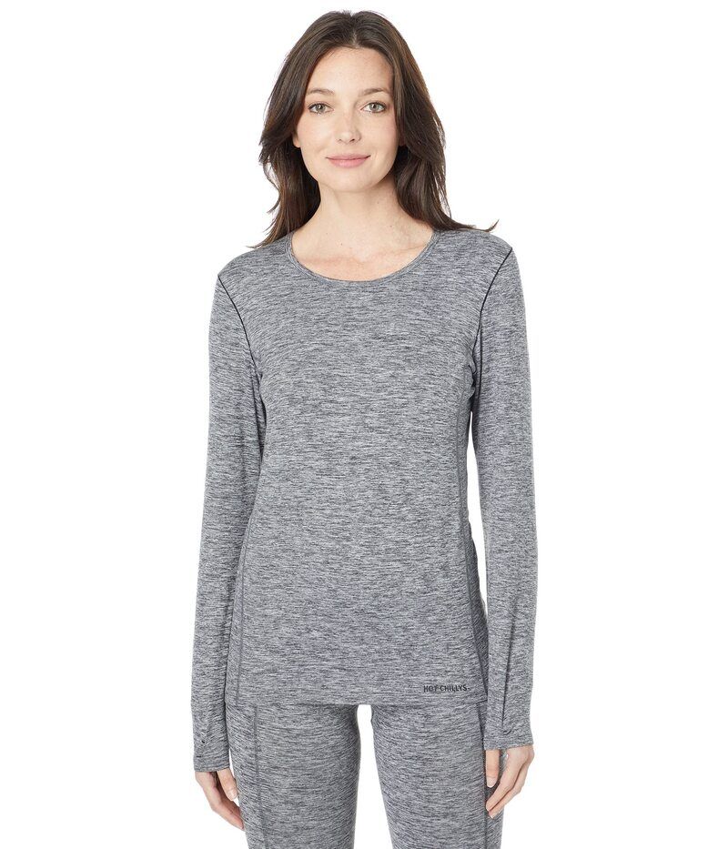 ホットチリーズ レディース トップス シャツ クルーネック Hot Chillys ClimaTrek Crew Neck Grey Heather グレー