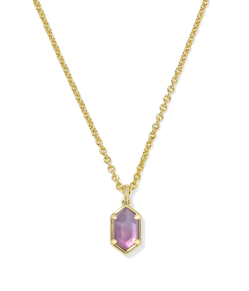 ケンドラスコット レディース アクセサリー ネックレス・チョーカー・ペンダントトップ レース Kendra Scott Hallie Short Pendant Necklace Gold Purpl