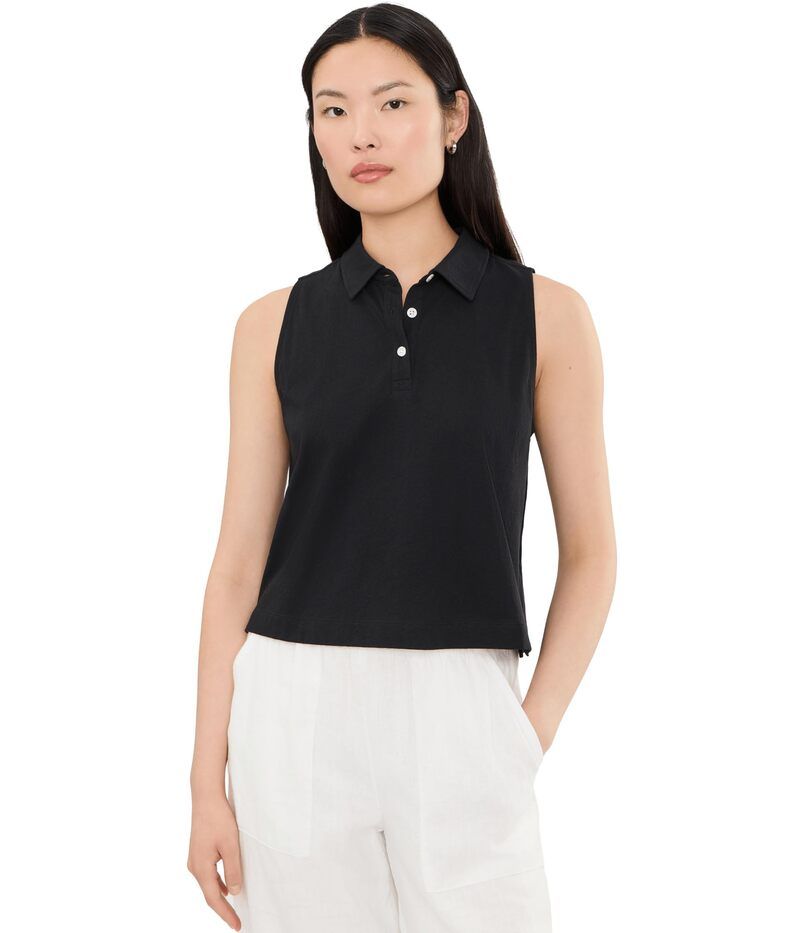 リラピー レディース トップス シャツ ノースリーブ Lilla P Organic Sleeveless Top Black ブラック