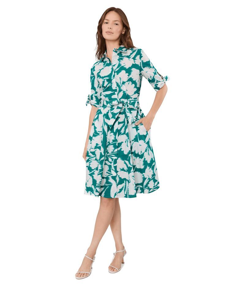 カルバンクライン レディース トップス ワンピース A ライン フラワー柄 コットン フラワー Calvin Klein Short Sleeve Floral Cotton ALineverglad