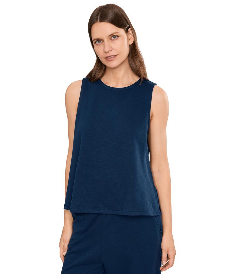 エイリーンフィッシャー レディース トップス シャツ クルーネック パイル Eileen Fisher Garment Dyed Terry Crew Neck Tank Deep Dive