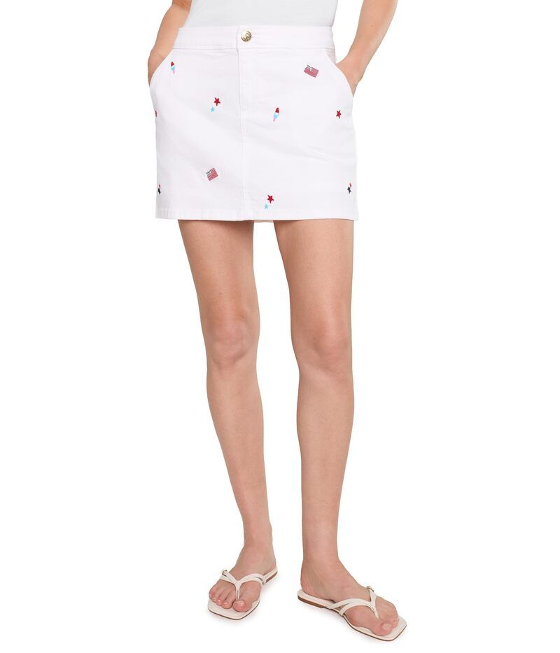 リリーピュリッツァー レディース ボトムスカート デニム Lilly Pulitzer Colette Denim Skort Resort White It ホワイト
