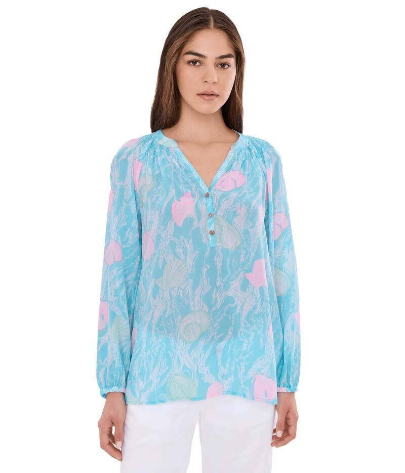 リリーピュリッツァー レディース トップス シャツ Lilly Pulitzer Elsa Top Capri Blue Shel ブルー