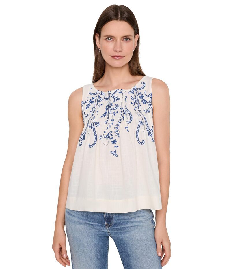 リヴァプール ロサンゼルス レディース トップス シャツ ノースリーブ Liverpoolos Angelesleeveless Boat Neck Woven Top with Pintucks C