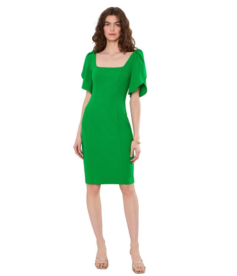 アドリアナ パペル レディース トップス ワンピース ミディ Adrianna Papell Tulip Sleeve Midi Dress Palm Leaf