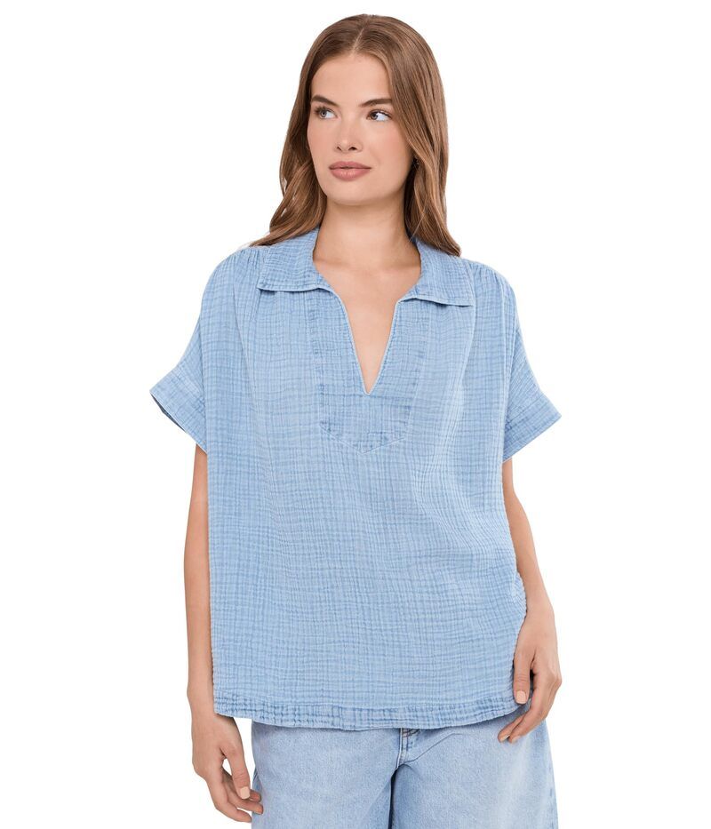 ファレティ レディース トップス シャツ コットン Faherty Dune Cotton Gauze Zoe Top Indigo インディゴ