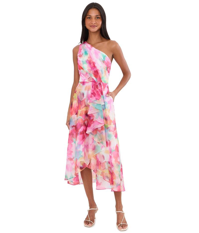 アドリアナ パペル レディース トップス ワンピース プリント Adrianna Papell Printed HighLow Dress Ivory Multi アイボリー