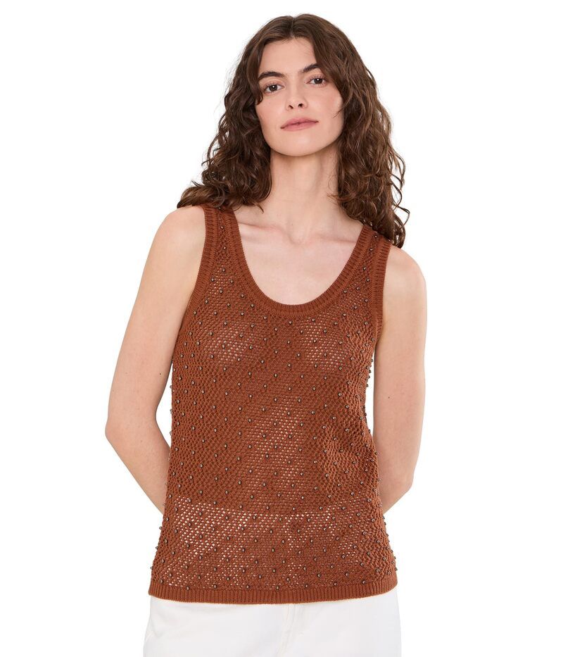 サンクチュアリー レディース トップス シャツ Sanctuary Dune Studded Tank Ancient Clay