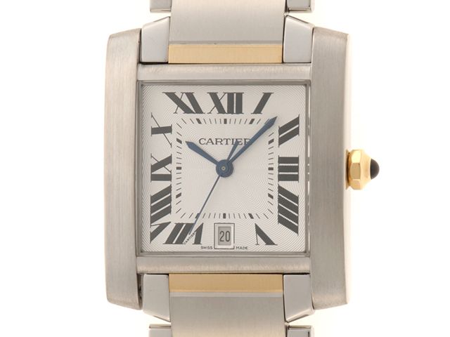 CARTIER カルティエ タンクフランセーズLM W51005Q4 腕時計 ステンレス/イエローゴールド 自動巻き シルバー文字盤 メンズ【中古】473