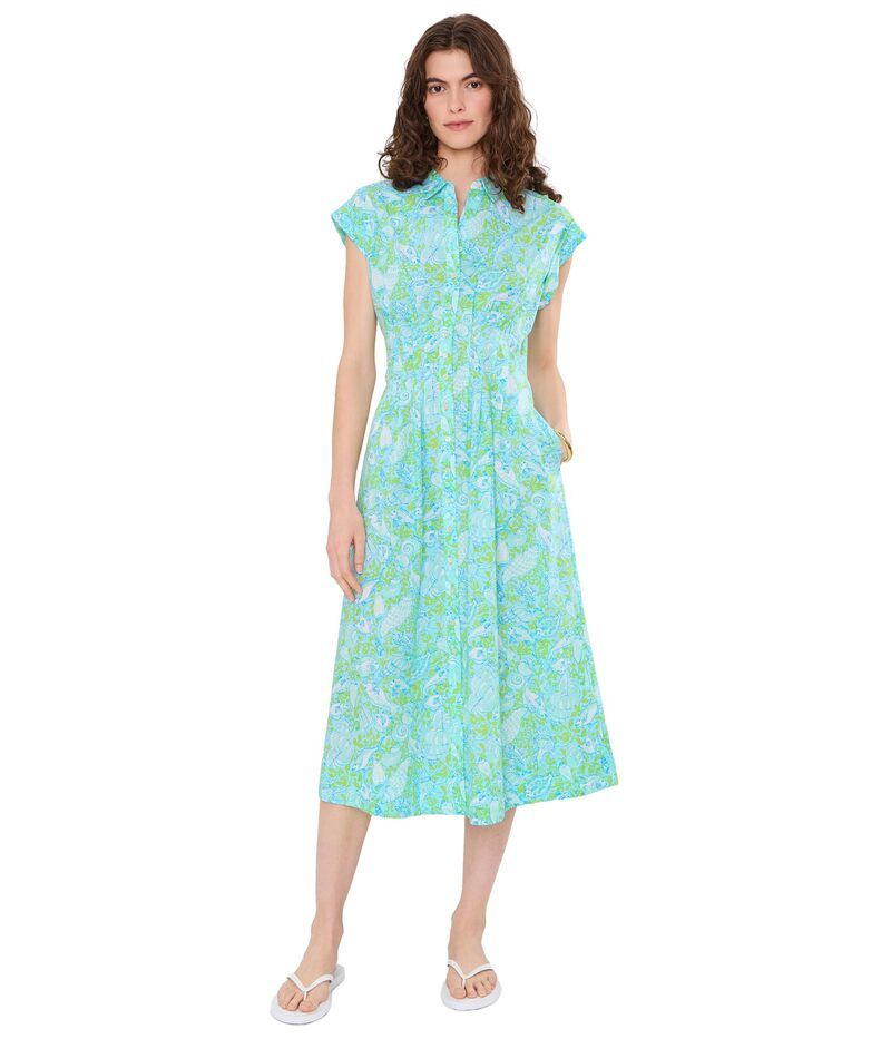 リリーピュリッツァー レディース トップス ワンピース ミディ シャツ Lilly Pulitzer Tonya Midi Shirtdress Day Dream Blue ブルー