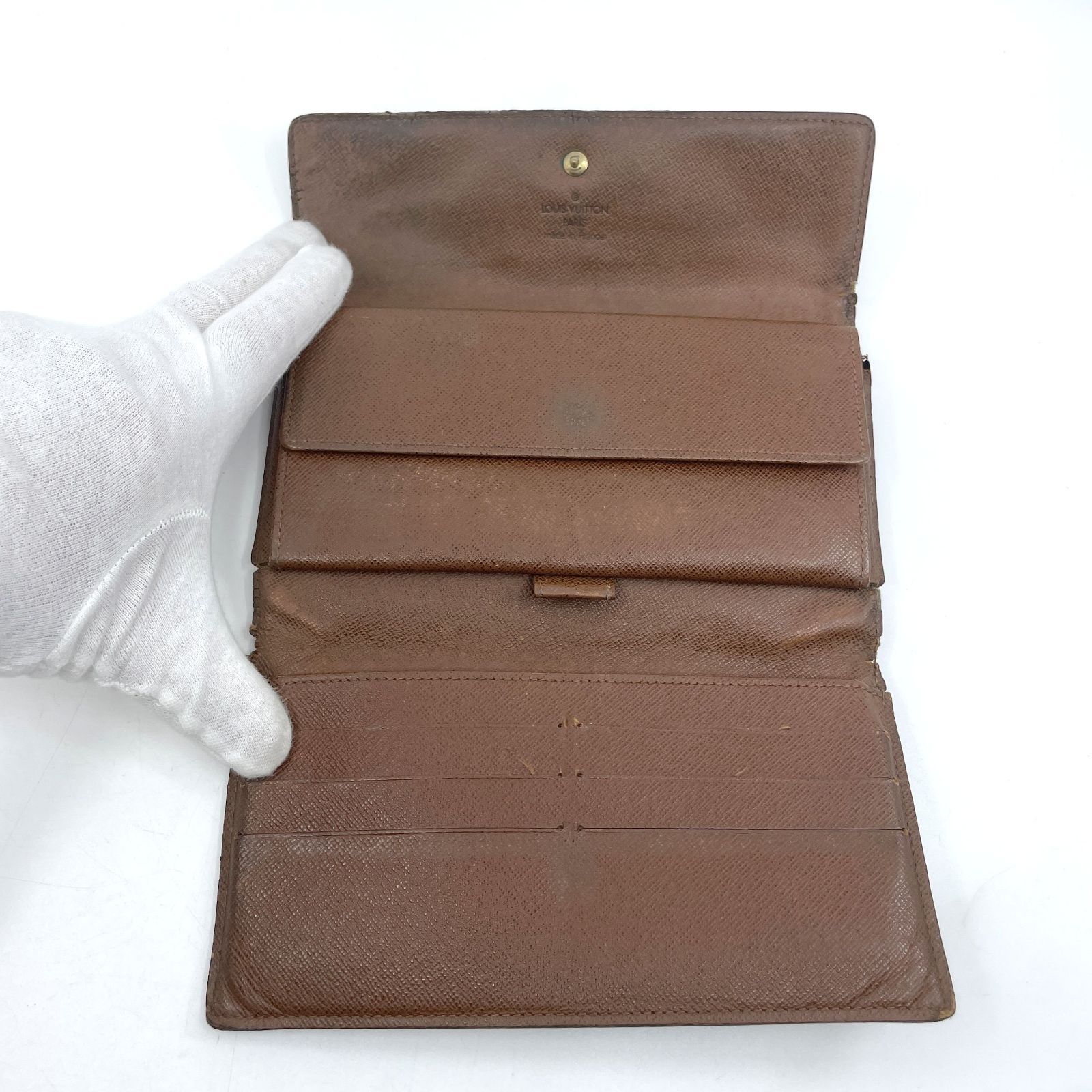 LOUIS VUITTON　ルイヴィトン ポルトフォイユ インターナショナル 三つ折り モノグラム 長財布 ユニセックス ブラウン M61217　シリアル：FL0052