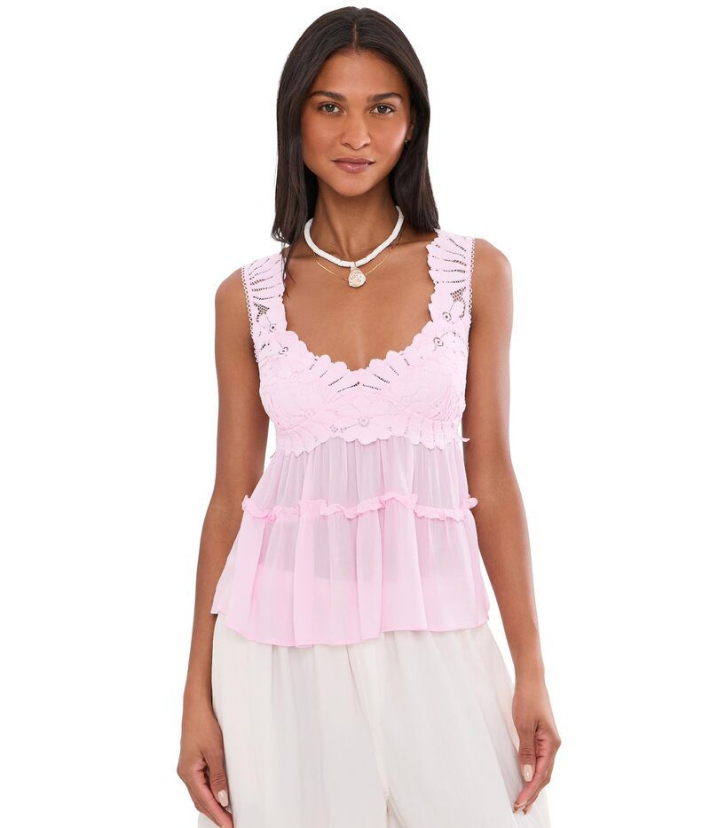 フリーピープル レディース トップス シャツ Free People Petal Party Shapeless Cami Pink Destiny ピンク