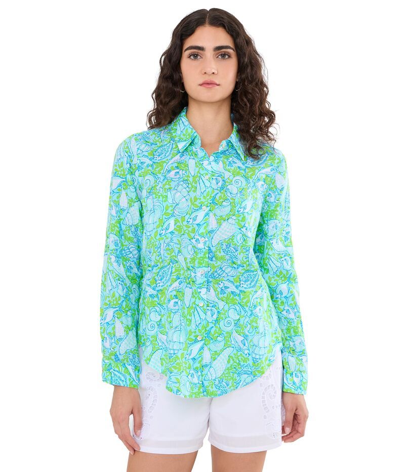 リリーピュリッツァー レディース トップス シャツ ダウン Lilly Pulitzer Sea View ButtonDown Day Dream Blue ブルー