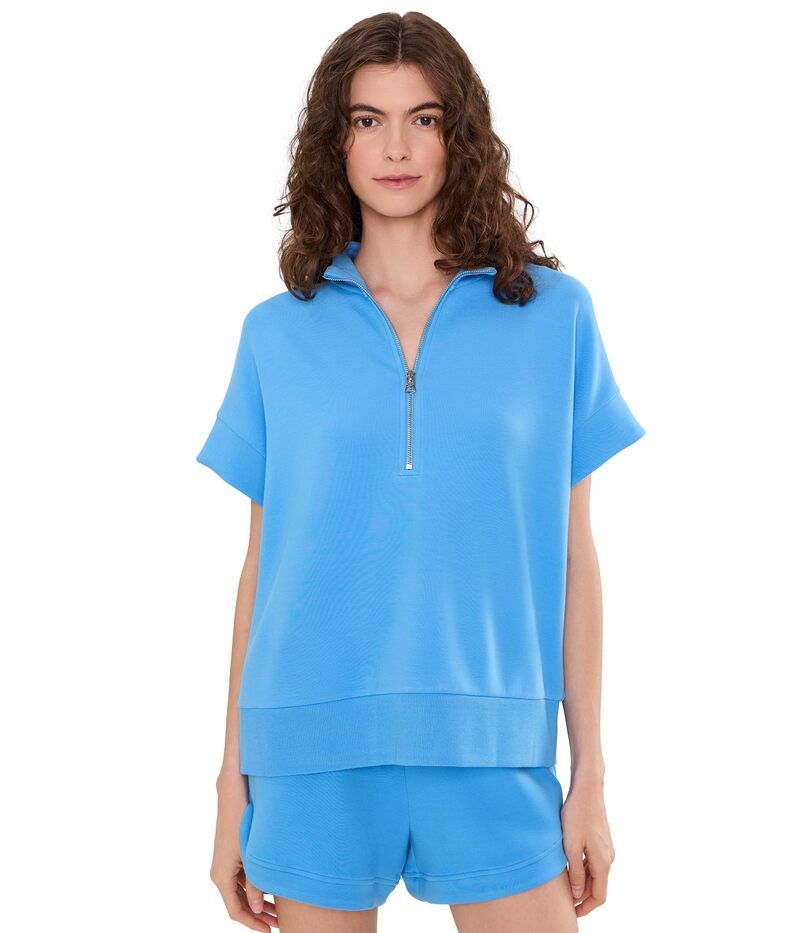 バーレイ レディース アウター パーカー・スウェット Varley Ritchie Short Sleeve Sweat Azure Blue ブルー
