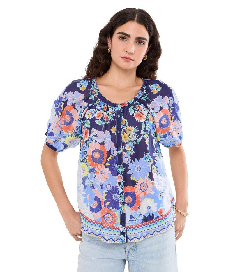 ジョニーワズ レディース トップス シャツ ダウン Johnny Was Avah ButtonDown Shirtiana Scarf