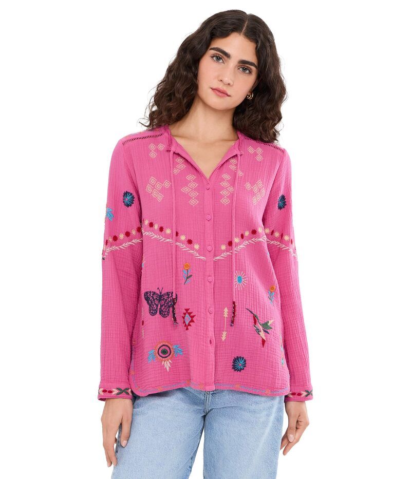 ジョニーワズ レディース トップス シャツ Johnny Was Paulina Shirt Josiy Cerise