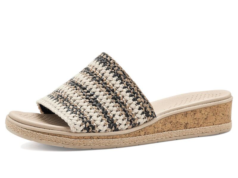 ライフストライド レディース シューズ サンダル Lifestride Breezy Slides Black Raffia Fa ブラック