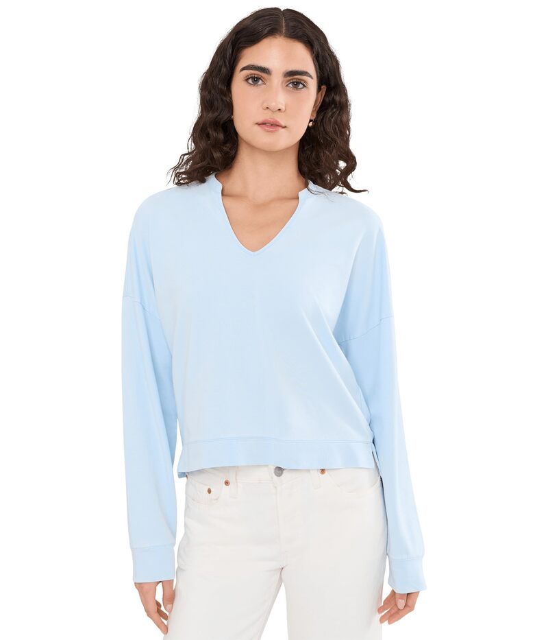 スプレンディット レディース アウター パーカー・スウェット Splendid Alessia Pullover Bleached Indigo インディゴ