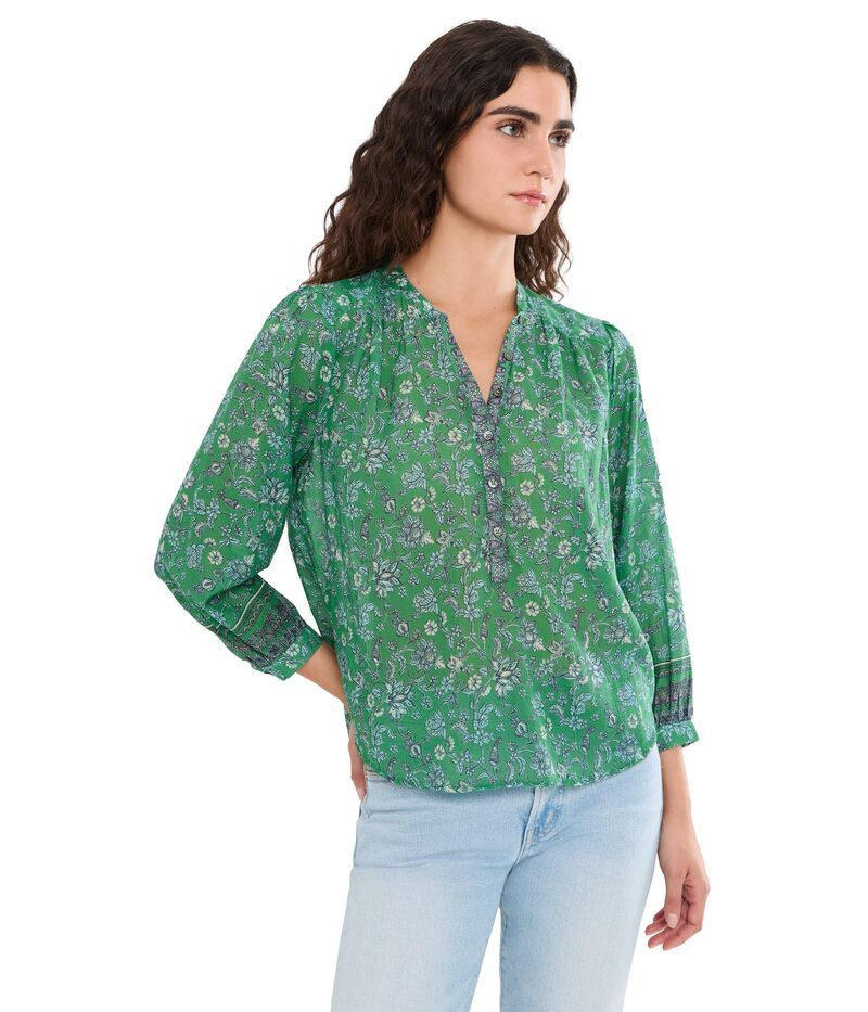 マイケルスターズ レディース トップス シャツ Michael Stars Katarina 34 Sleeve Popover Aruba Border Pr