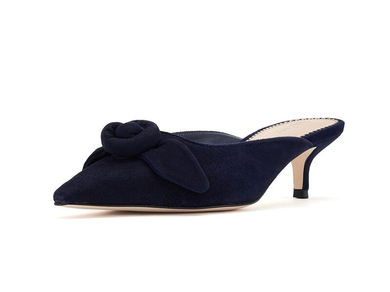 サンク ア セプト レディース シューズ ヒール スエード Cinq A Sept Layla Suede Kitten Heels Mule Navy ネイビー