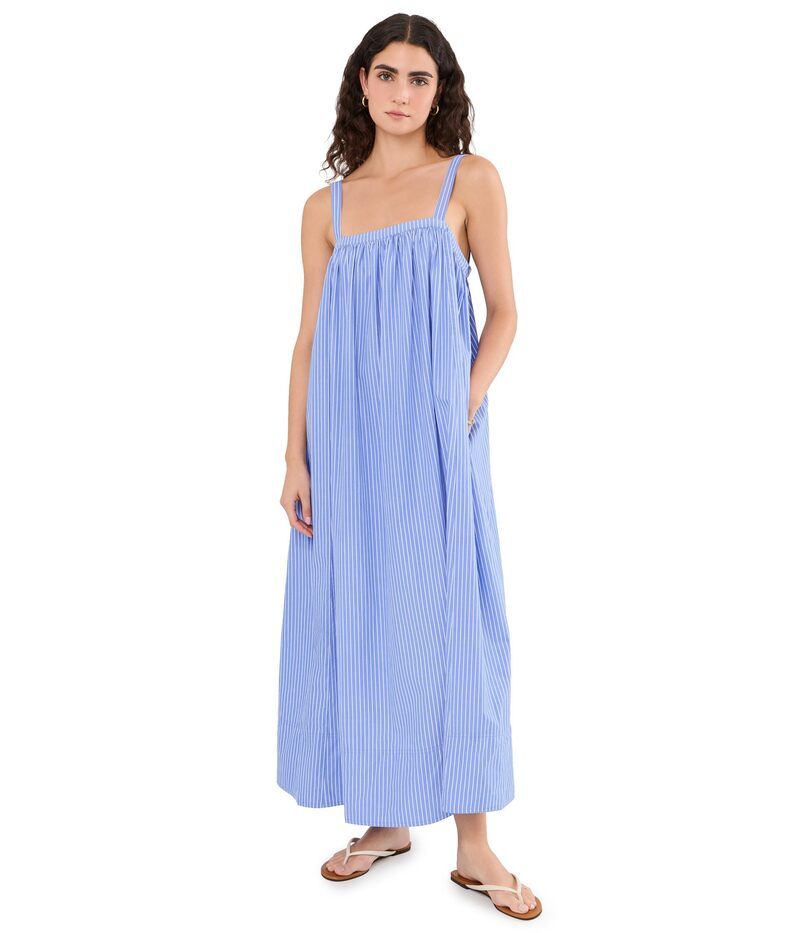 ファレティ レディース トップス ワンピース Faherty Coastal Poplin Emmy Dress Deepwater Strip