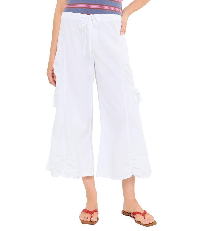 エックスシーブイアイ レディース ボトムス カジュアルパンツ Xcvi Cargo Gaucho Crop White ホワイト