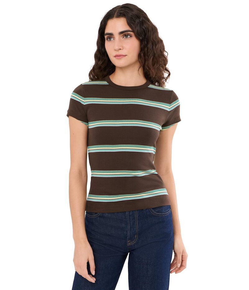 メイドウェル レディース トップス シャツ クルーネック Madewell Crew Neck 90s Tee Dark Brown ブラウン