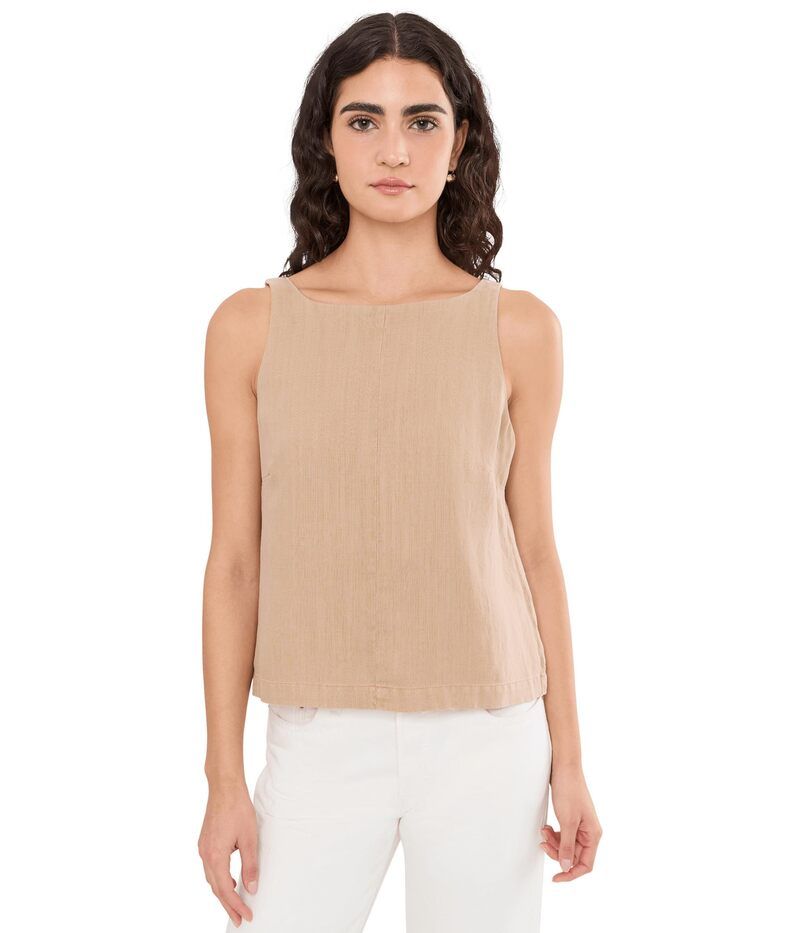マイケルスターズ レディース トップス シャツ ノースリーブ Michael Stars Zora Straight Neck Sleeveless Top Macadamia