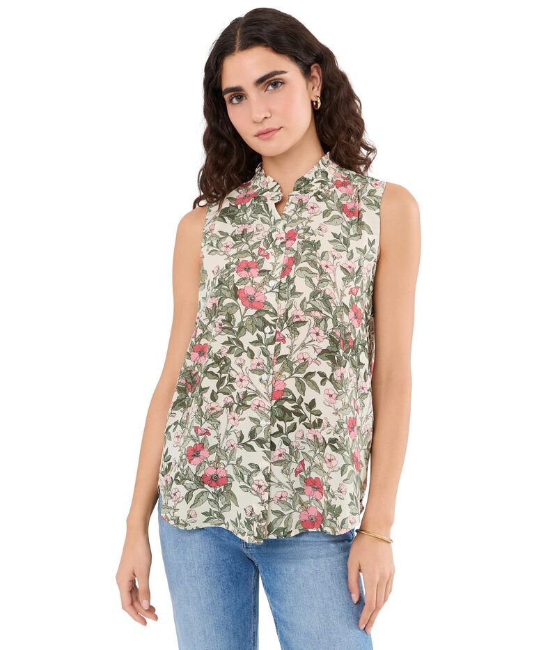 エヌワイディージェイ レディース トップス シャツ フリル ブラウス Nydj Ruffle Neck Blouse Primrose Garden