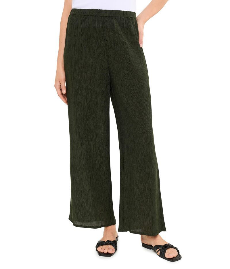 エイリーンフィッシャー レディース ボトムス カジュアルパンツ アンクル Eileen Fisher Woven Plisse Wide Ankle Pant Seaweed