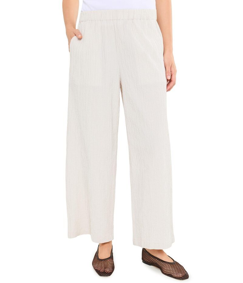エイリーンフィッシャー レディース ボトムス カジュアルパンツ コットン アンクル Eileen Fisher Organicotton Pucker Check Ankle Wide Pant Ch