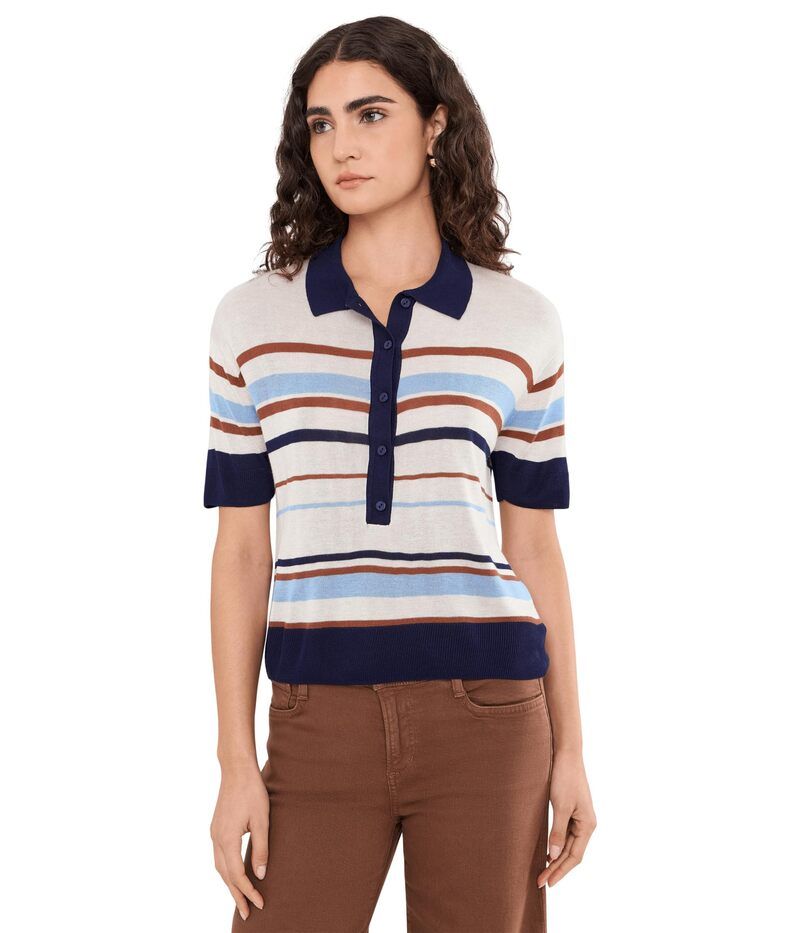 ジョーズジーンズ レディース アウター ニット・セーター ポロシャツ Joes Jeans The Stella Polo Sweater Ecru Azure Mult エクリュ