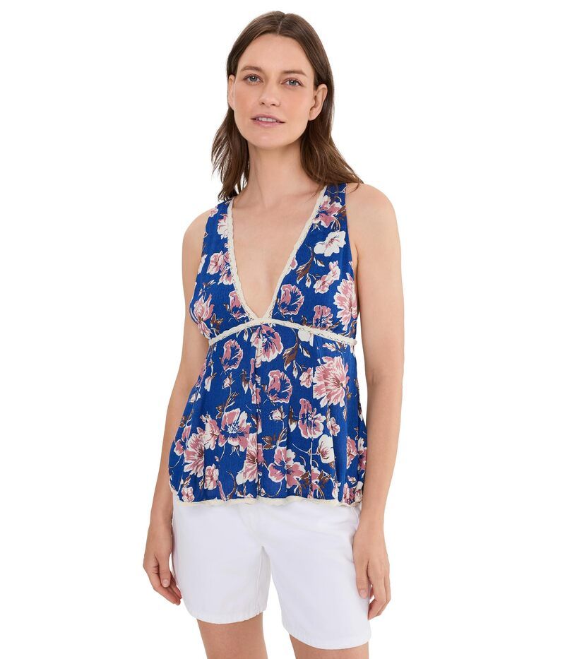 フリーピープル レディース トップス シャツ プリント Free People Rome Printed Tank Navy Combo ネイビー