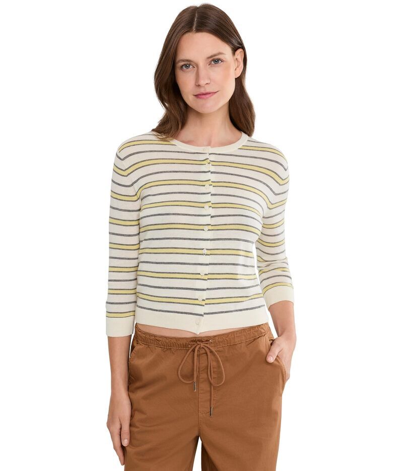 ヴィンス レディース アウター ニット・セーター Vince Striped 34 Sleeve Cardi Dandelion Combo ストライプ 56,540円
