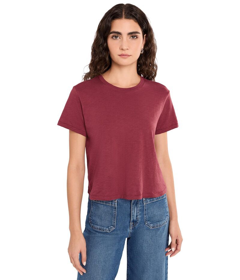 メイドウェル レディース トップス シャツ Madewell Bella Tee Slub Dusty Merlot