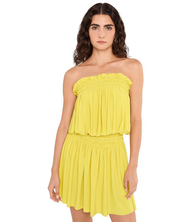 ノーマカマリ レディース トップス ワンピース ミニ ストラップレス Norma Kamali Strapless Peasant Mini Dresserene Yellow イエロー