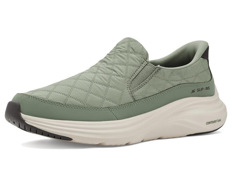 スケッチャーズ メンズ シューズ スニーカー Skechers Contour Foam Cozy Fit Nordain Hands Free SlipIn Olive オリーブ