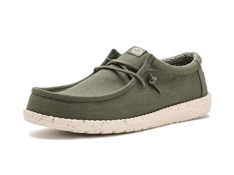 ヘイデュード メンズ シューズ スリッポン・ローファー Hey Dude Wally Stretch Canvas Tea LeafParchm